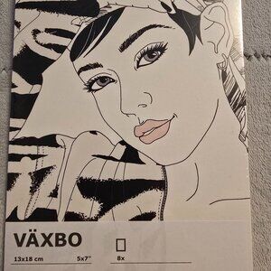 IKEA Art Cards Vaxbo 5 X 7‎ New Wave Retro Girl Flower Moon 8 Cards Total NWT